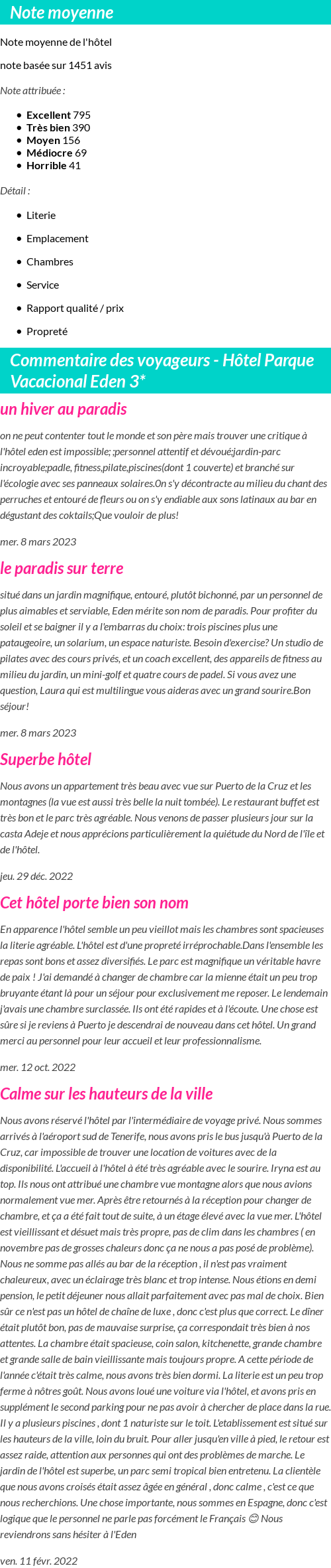 Avis clients