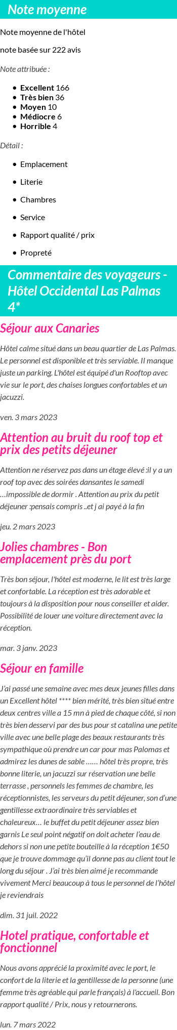 Avis clients