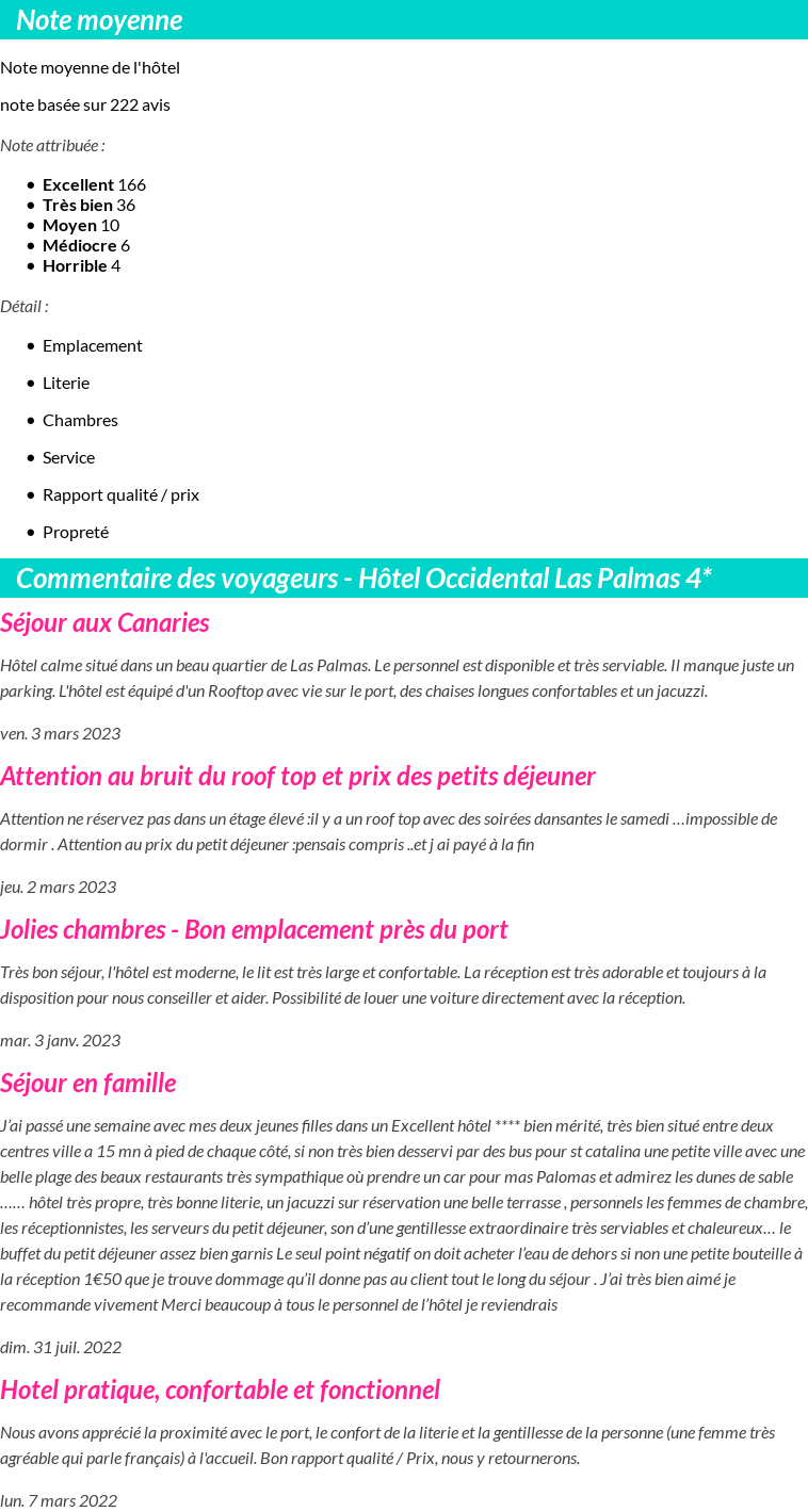 Avis clients