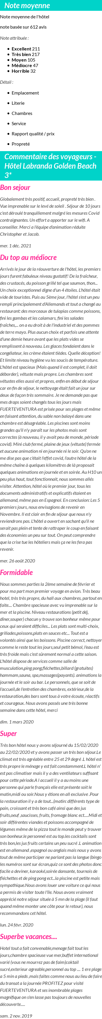 Avis clients