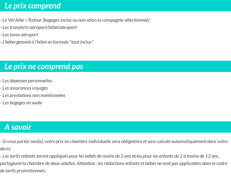 Conditions tarifaires