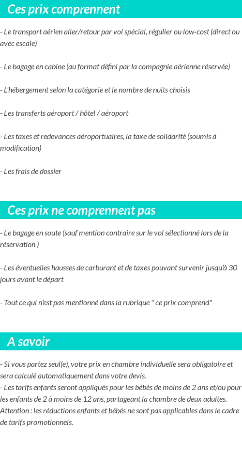 Conditions tarifaires