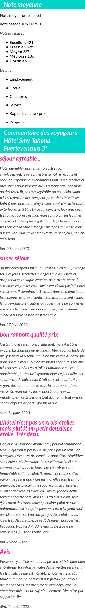 Avis clients