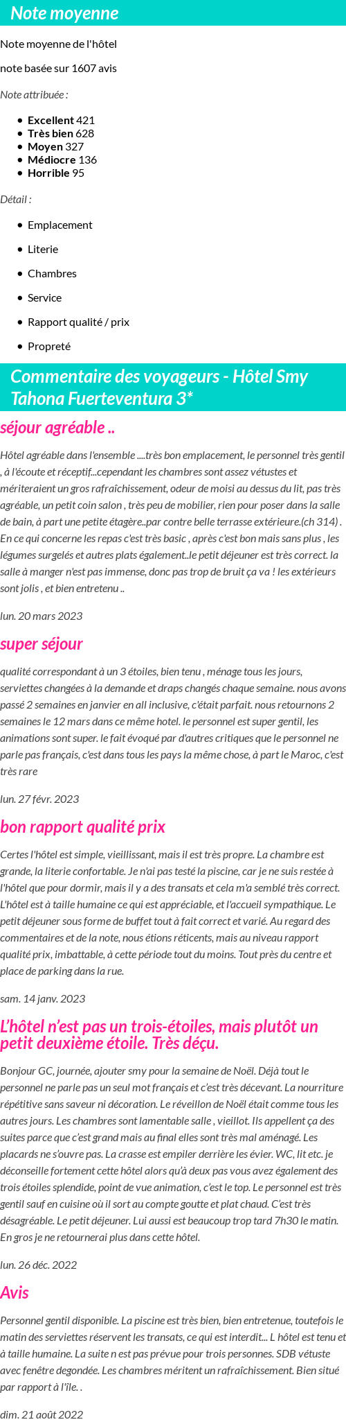 Avis clients