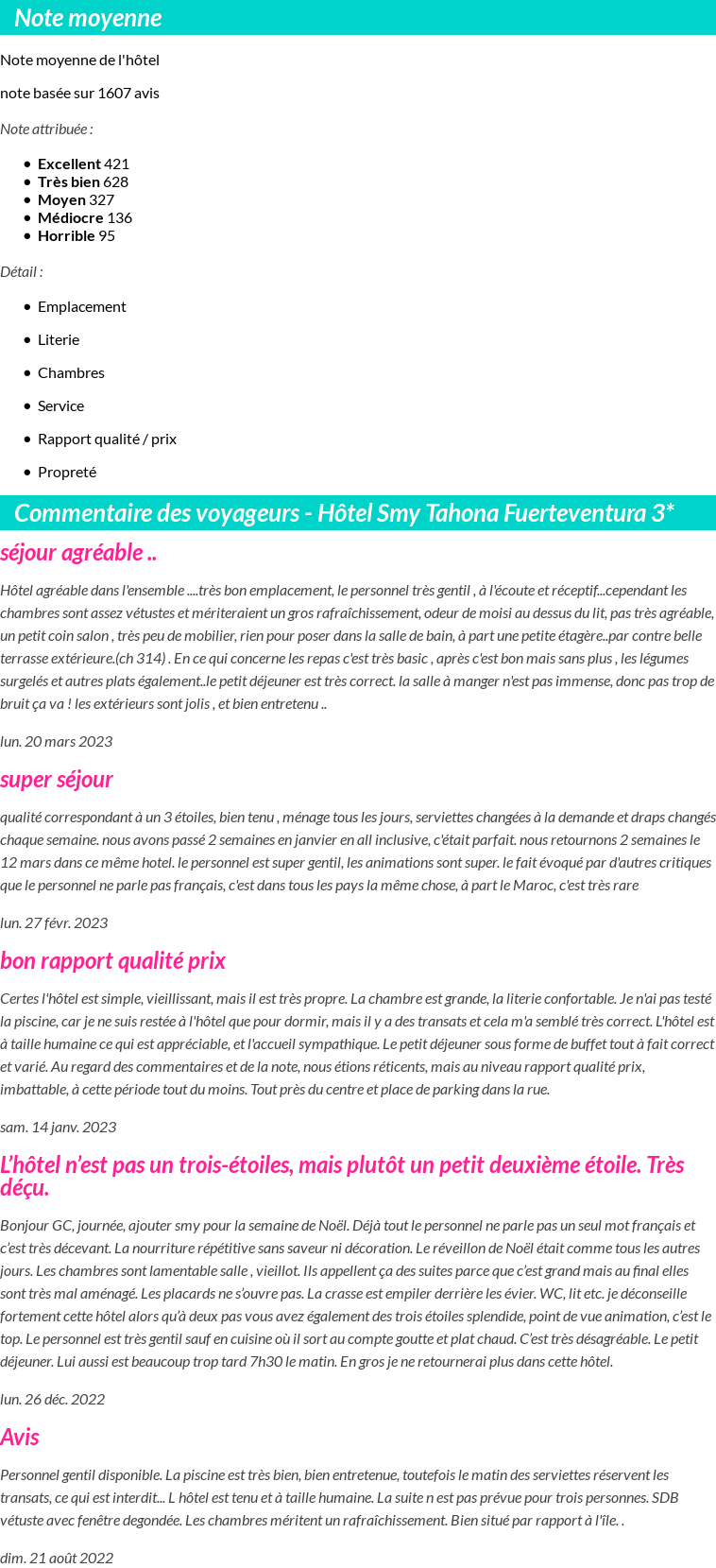 Avis clients