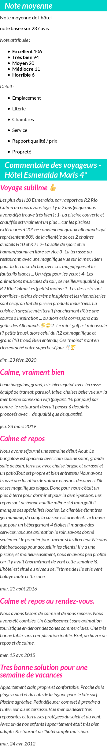 Avis clients