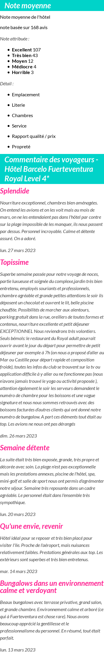 Avis clients