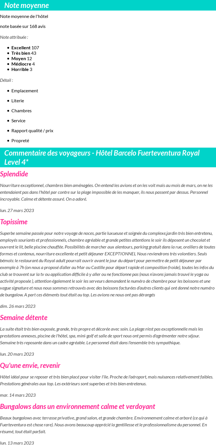 Avis clients