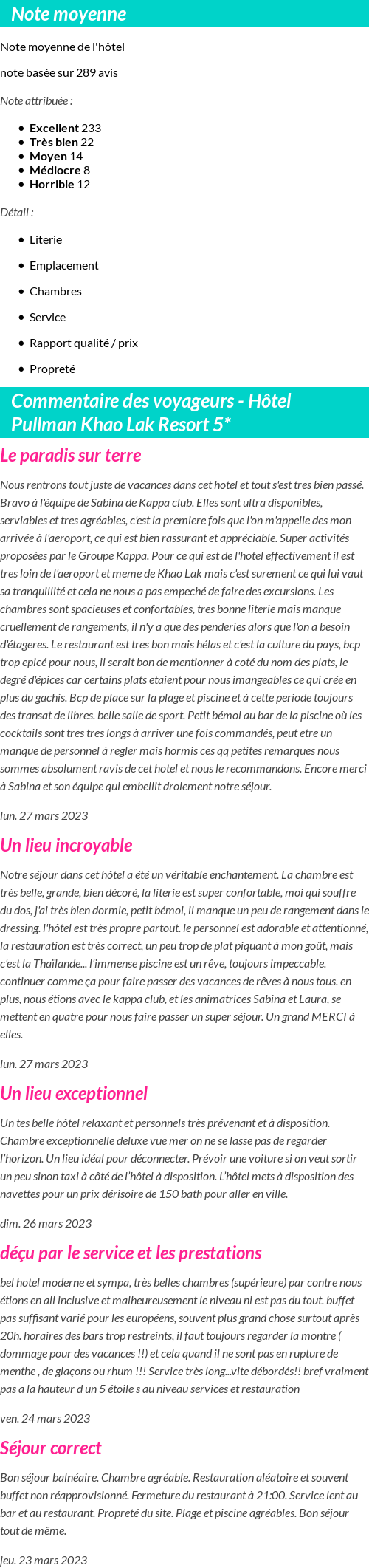 Avis clients