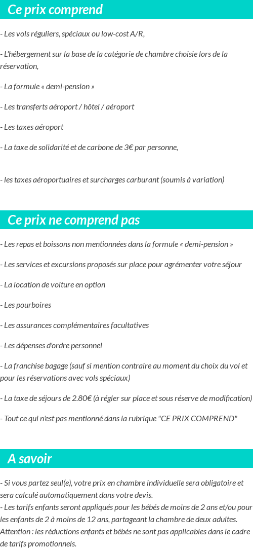 Conditions tarifaires