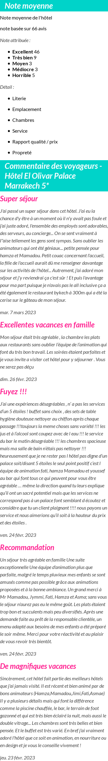 Avis clients