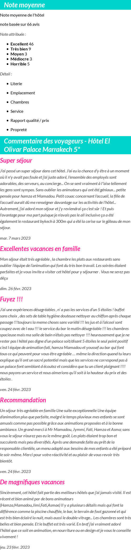 Avis clients