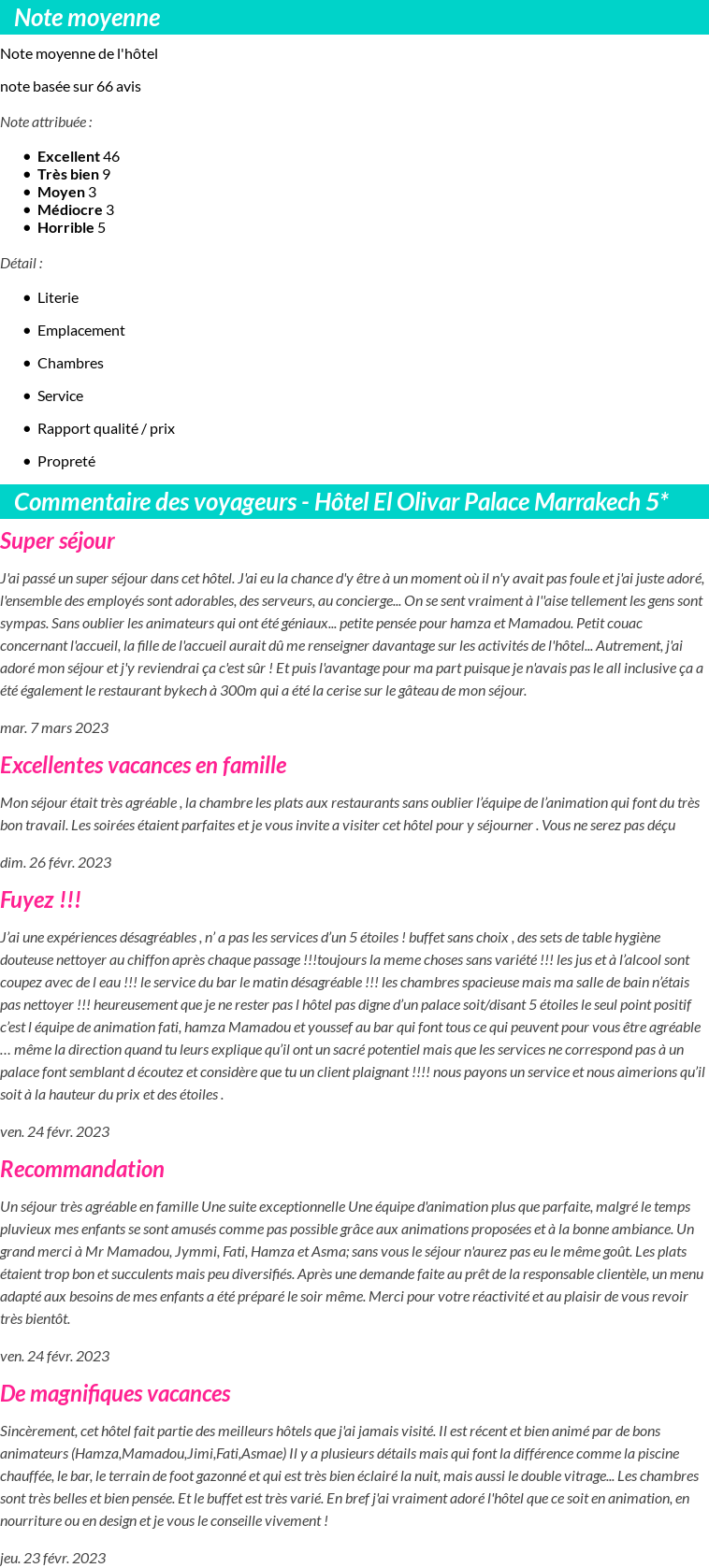Avis clients