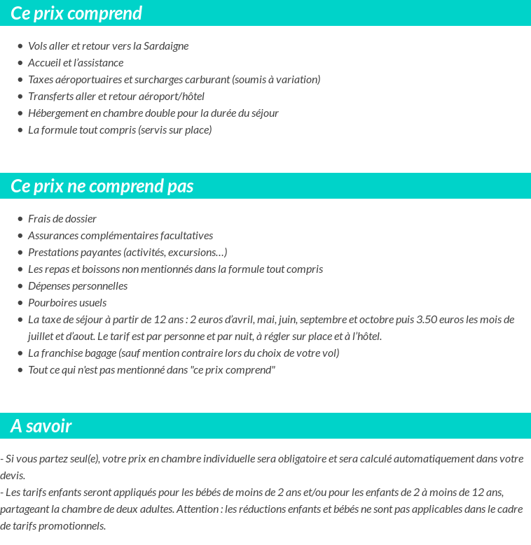 Conditions tarifaires