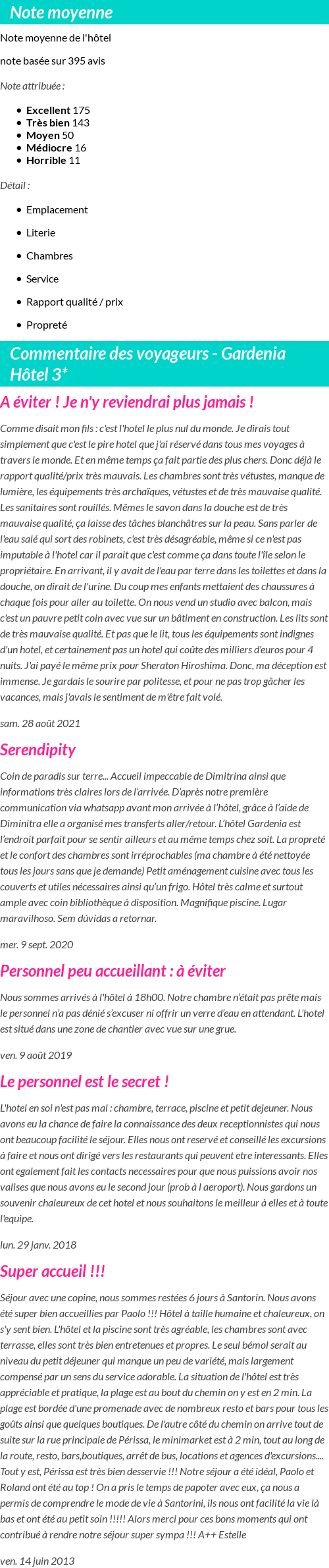 Avis clients