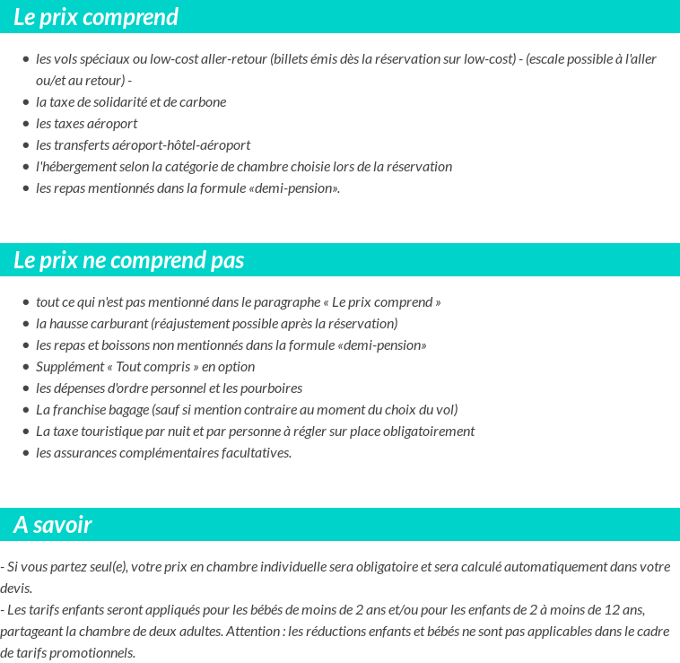 Conditions tarifaires