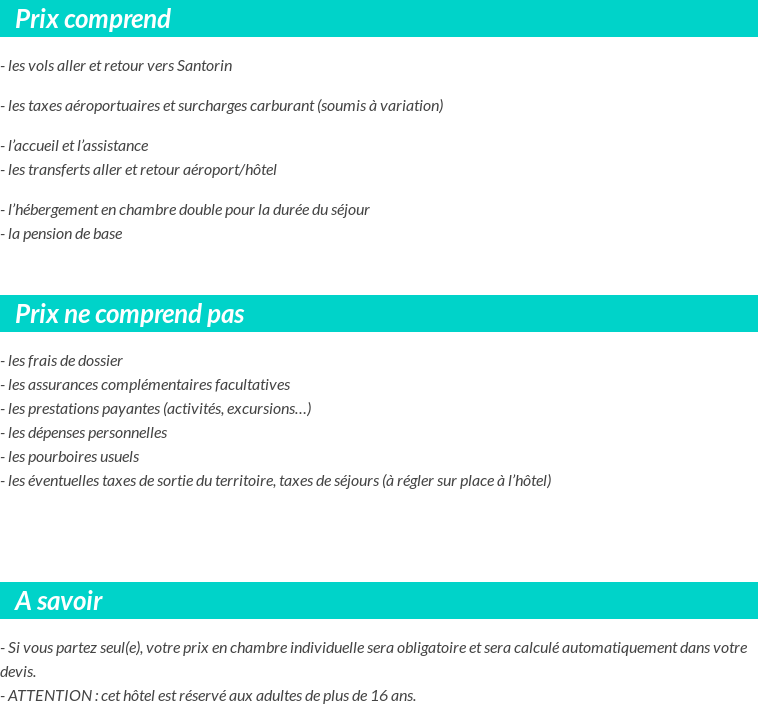Conditions tarifaires