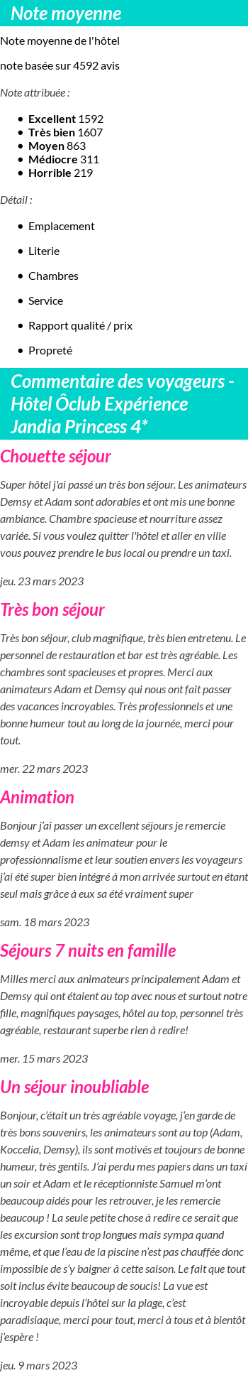 Avis clients