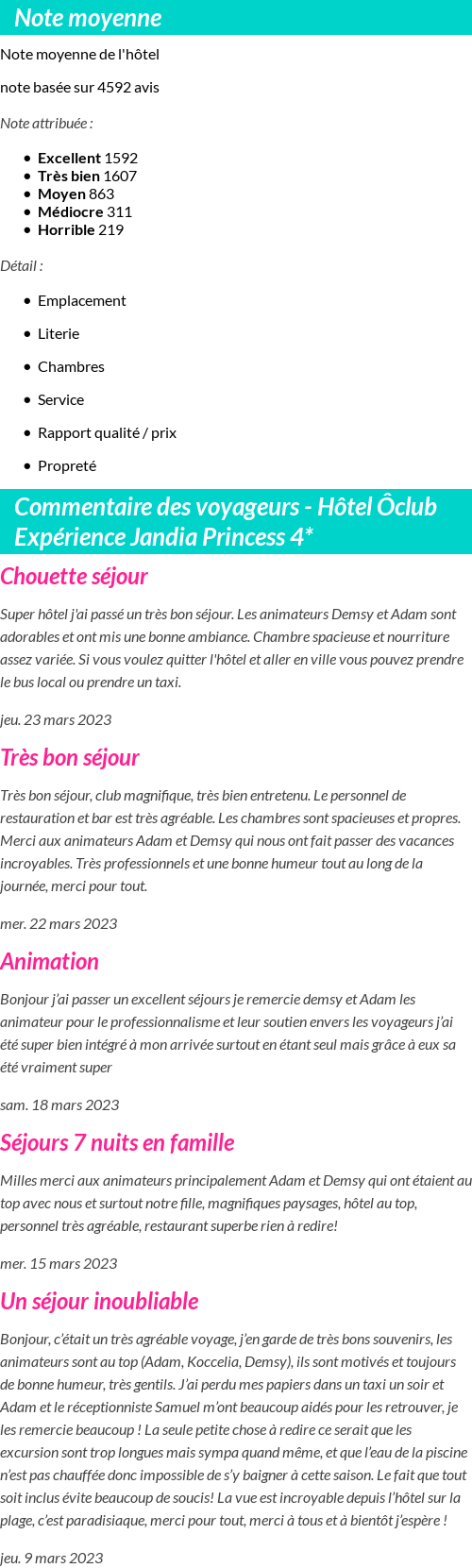 Avis clients