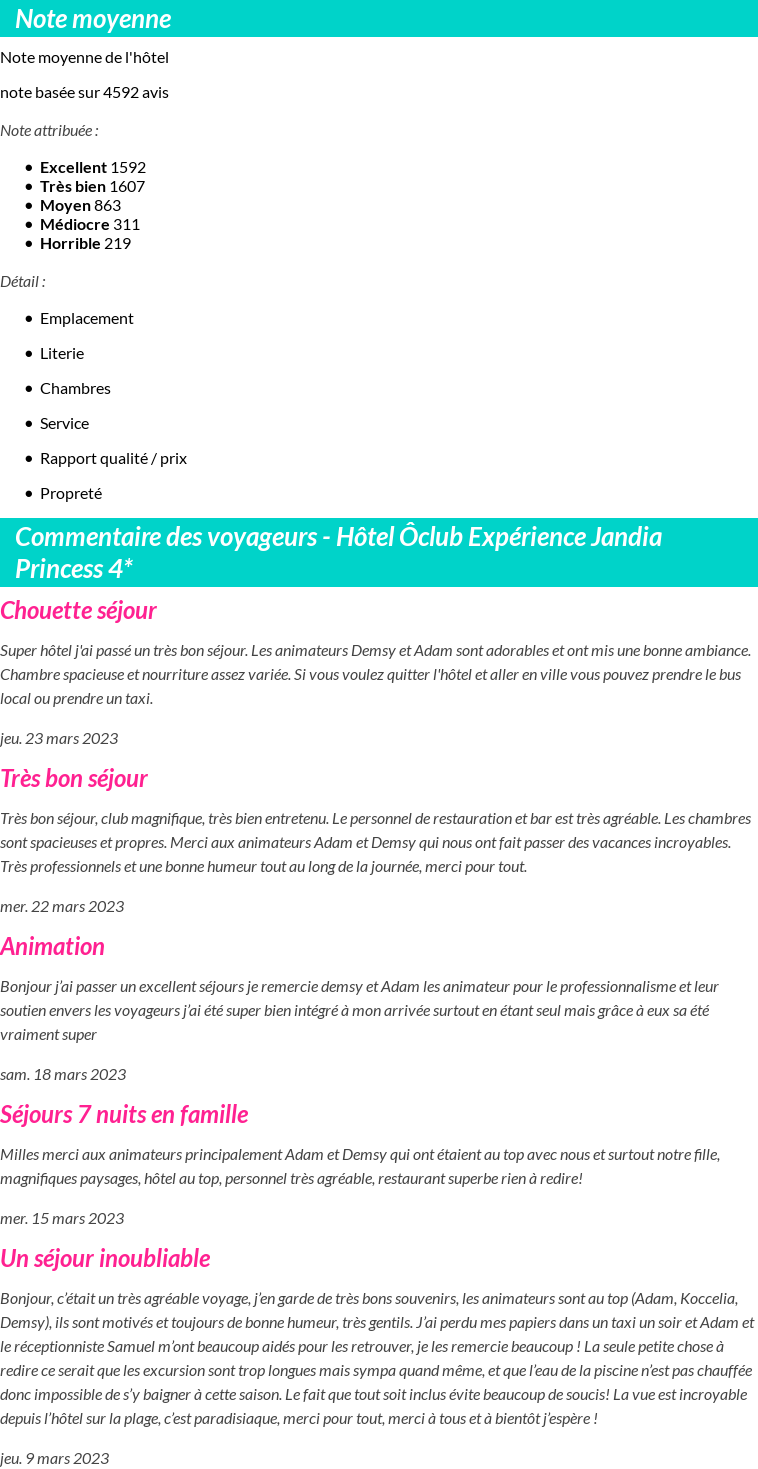 Avis clients