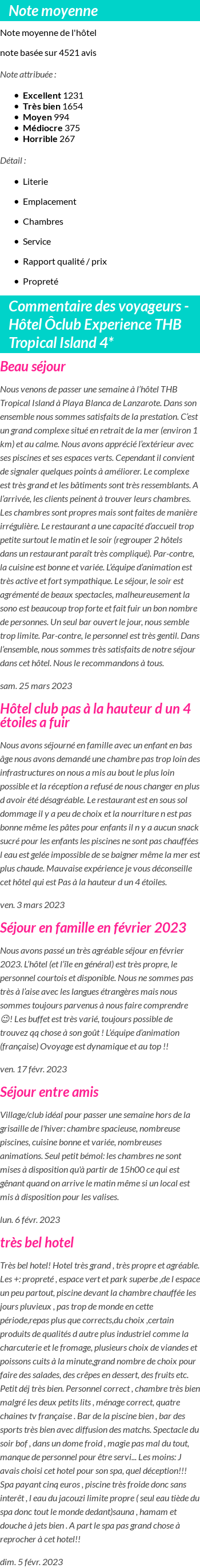 Avis clients