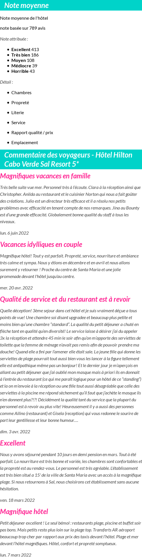 Avis clients