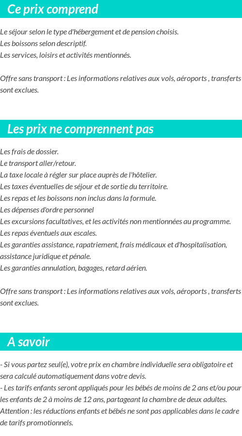 Conditions tarifaires