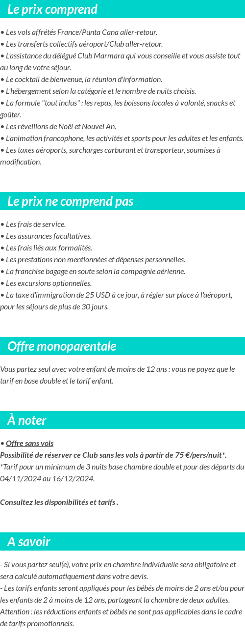 Conditions tarifaires