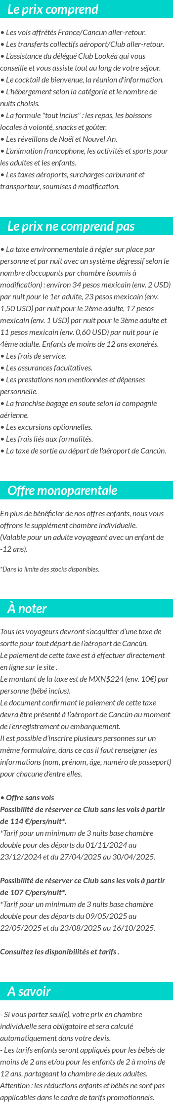 Conditions tarifaires