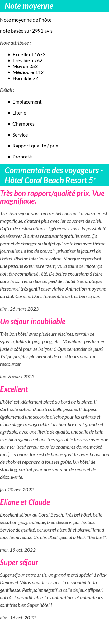 Avis clients