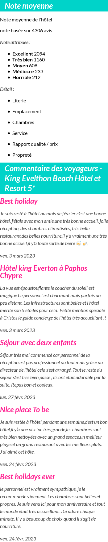 Avis clients