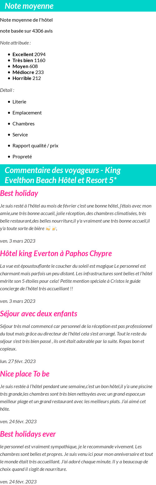 Avis clients