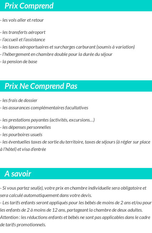 Conditions tarifaires