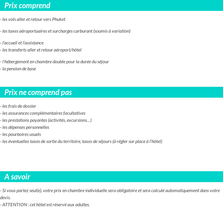 Conditions tarifaires