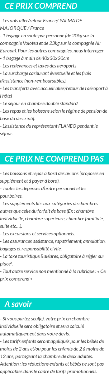 Conditions tarifaires