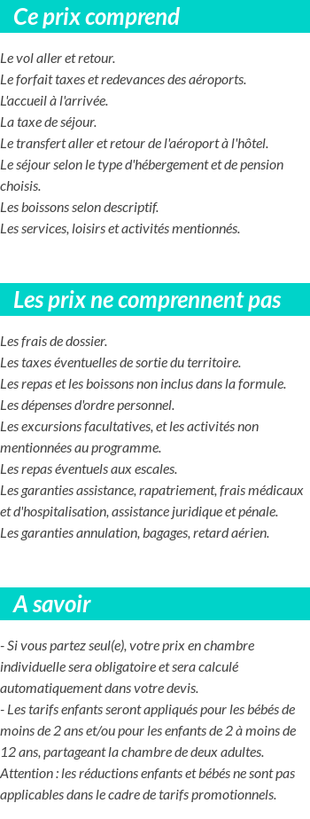 Conditions tarifaires