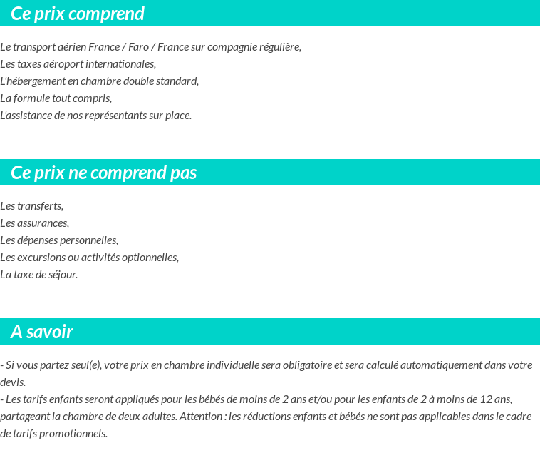 Conditions tarifaires