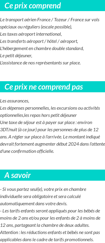 Conditions tarifaires