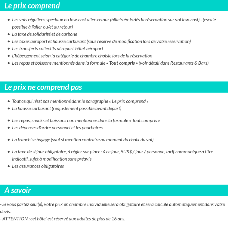 Conditions tarifaires