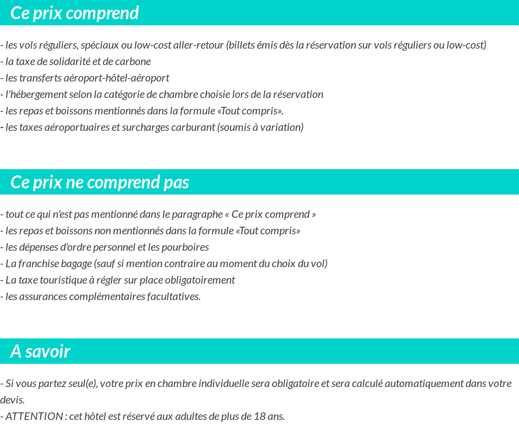 Conditions tarifaires