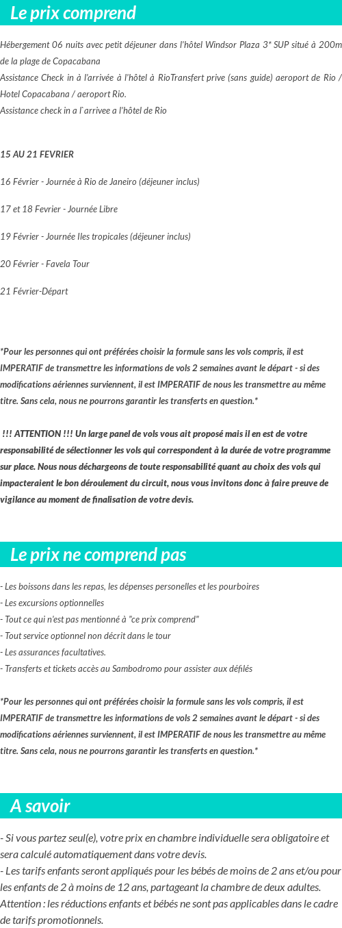 Conditions tarifaires
