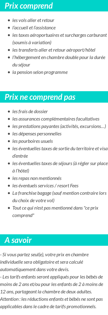 Conditions tarifaires