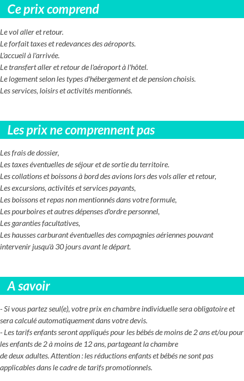 Conditions tarifaires