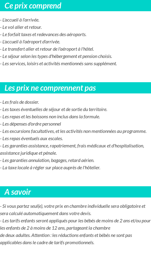 Conditions tarifaires