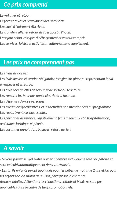 Conditions tarifaires