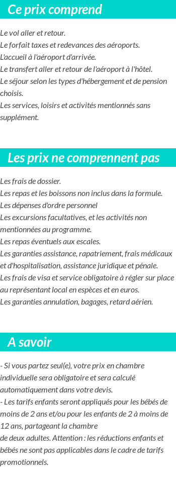 Conditions tarifaires