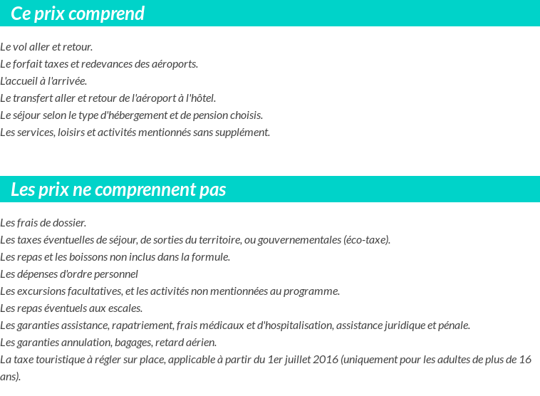 Conditions tarifaires