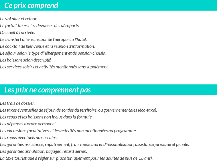 Conditions tarifaires