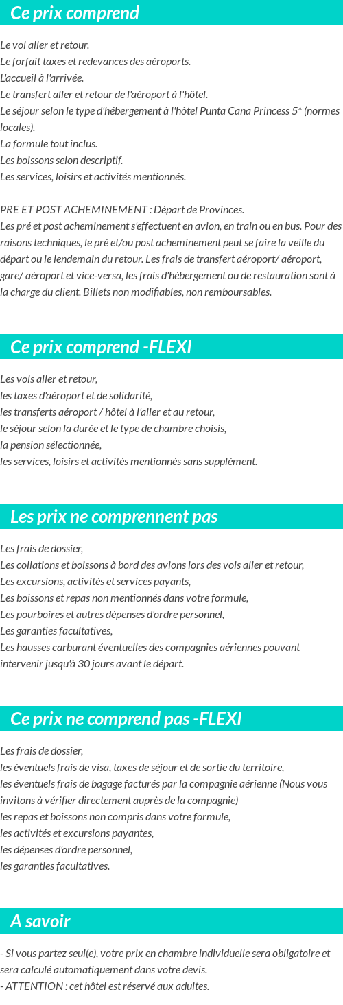 Conditions tarifaires
