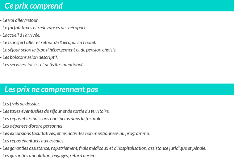 Conditions tarifaires